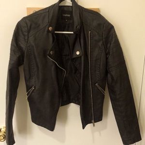 Faux leather jacket, black,  size small